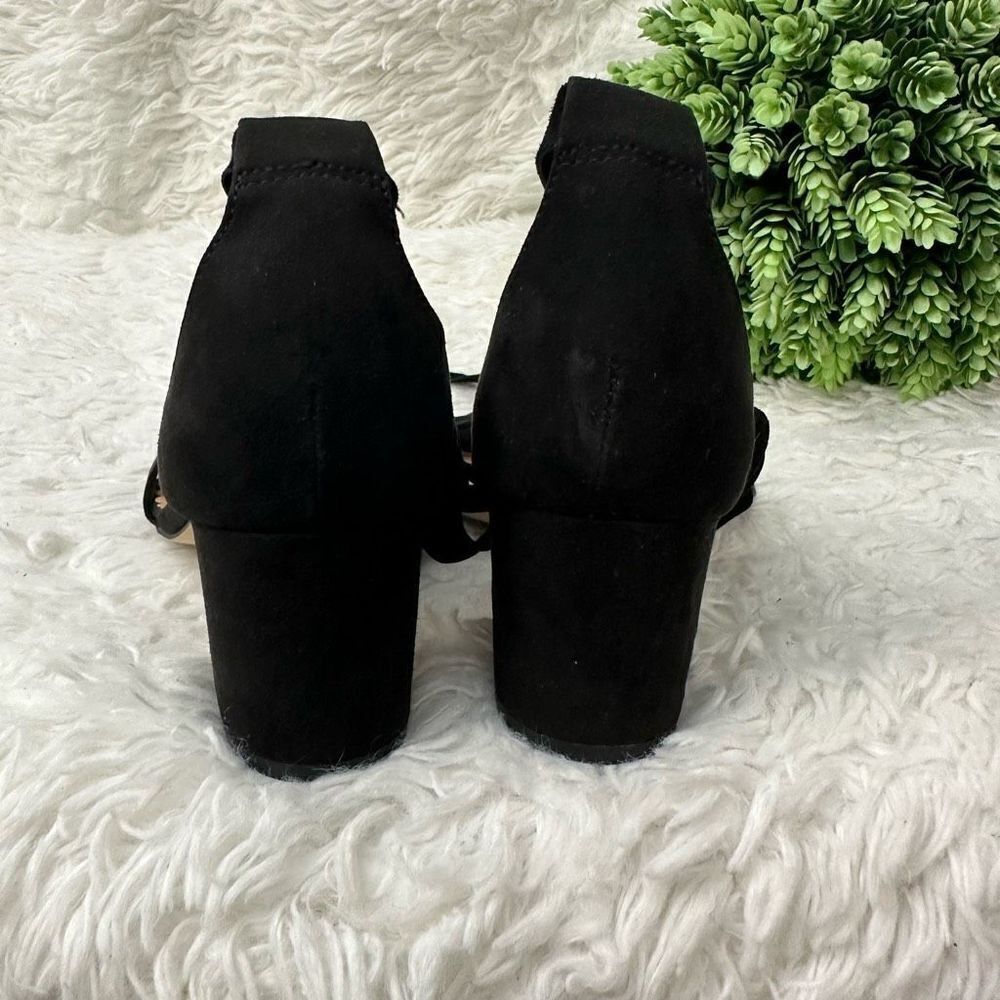 Ann Taylor Loft Black Leather Lace Ankle‎ Strap Sandals size 7M - Picture 6 of 7